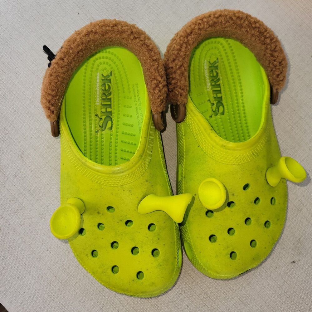 Rare Crocs Shrek Dreamworks W 8 M 6 Green Collection Ears
